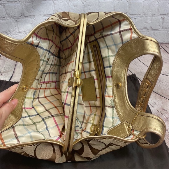 COACH Ergo Signature Pleated Satchel - Picture 4 of 8